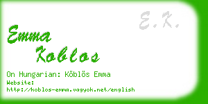 emma koblos business card