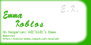 emma koblos business card